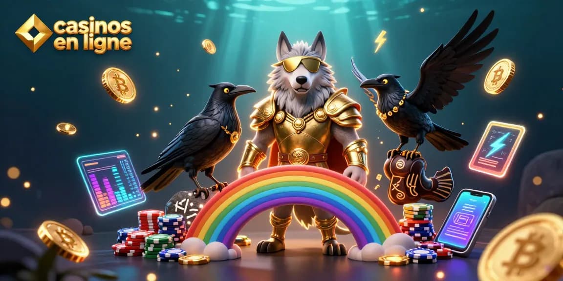 Join the excitement at casinos en ligne, featuring a vibrant Norse-themed casino celebration with Odin.