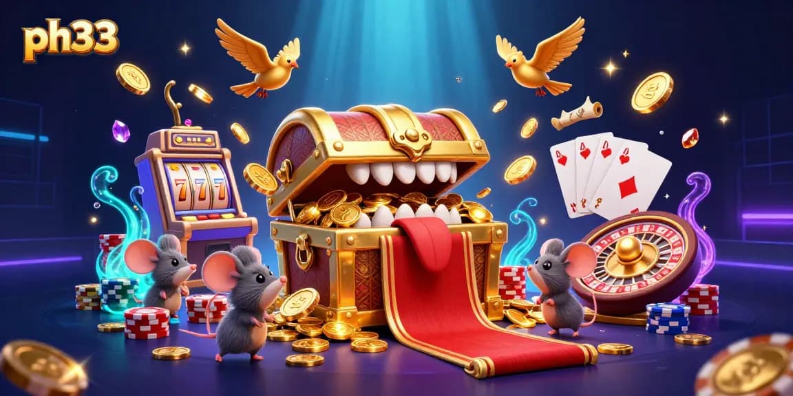 Engage with ph33's dynamic casino experience featuring vibrant 3D characters and rich gaming elements.