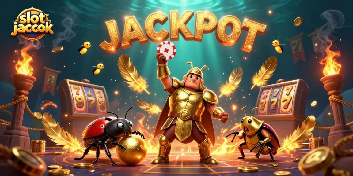 Menyaksikan slot jackpot dalam ilustrasi 3D menampilkan karakter menarik dan elemen kasino yang kaya, siap untuk menang.