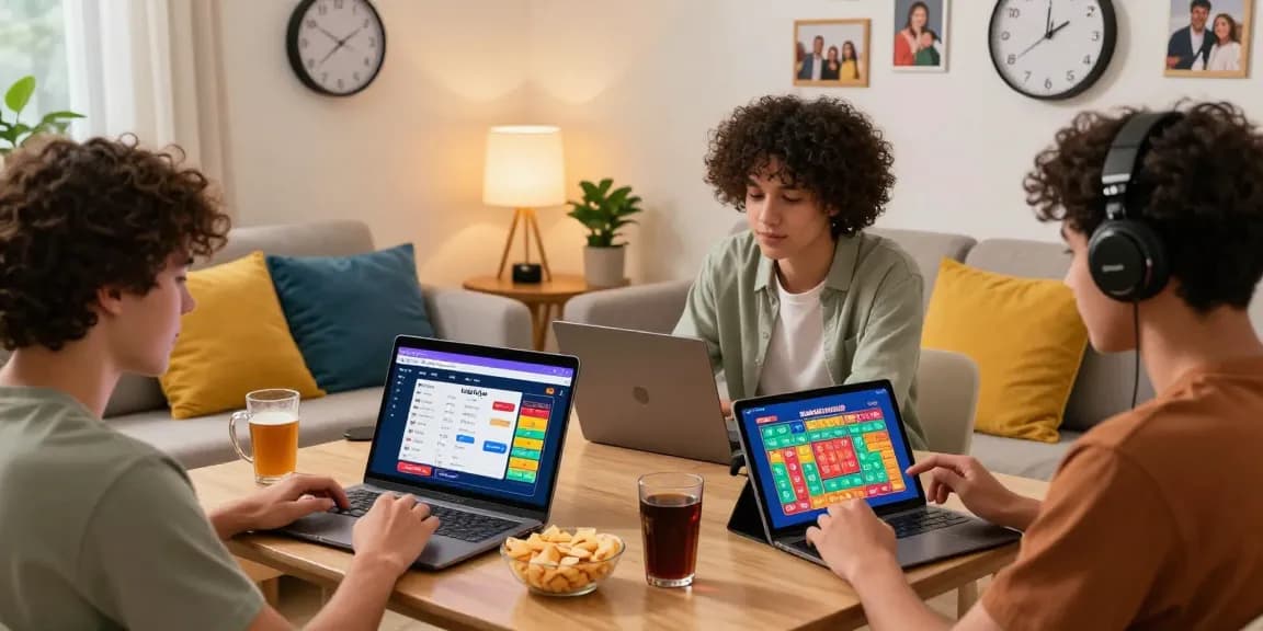 Experience ulartoto online togel gaming with friends in a vibrant living room setting.