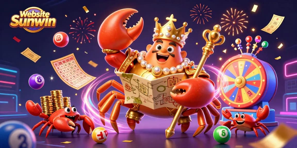 Experience thrilling wins with the Website Sunwin creative casino scene featuring a golden crab emperor.