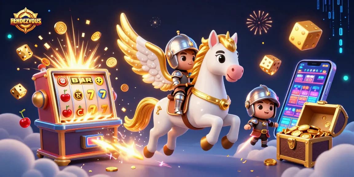 Rendezvous menangkan jackpot melalui mesin slot dengan kuda angkasa bersayap emas!