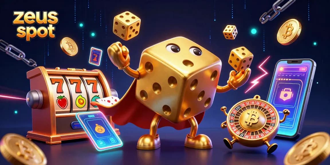 Engage with zeus slot visuals showcasing a dynamic golden dice golem among slot machine elements.