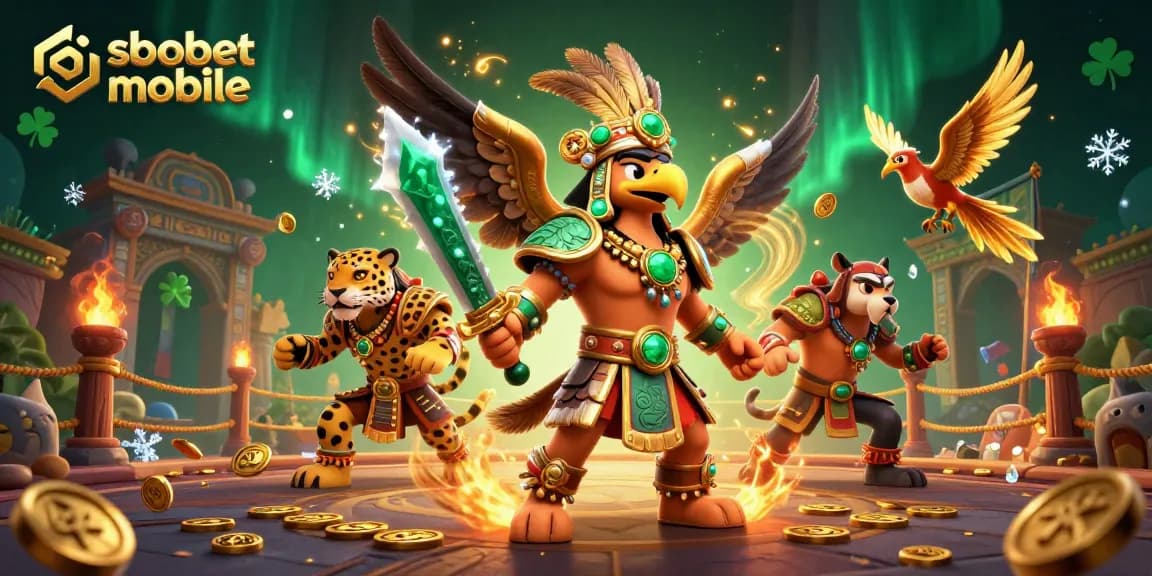SboBet mobile enhances sports betting excitement with dynamic gaming visuals and fierce characters.
