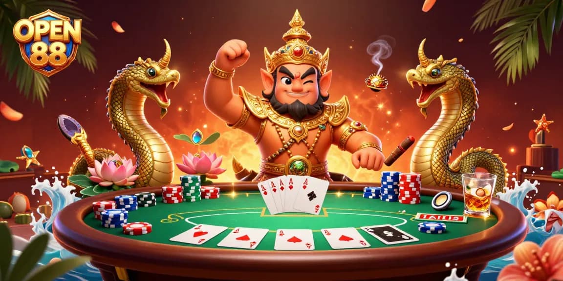 Engage in thrilling gameplay with OPEN 88, featuring vibrant poker action and dynamic game elements.