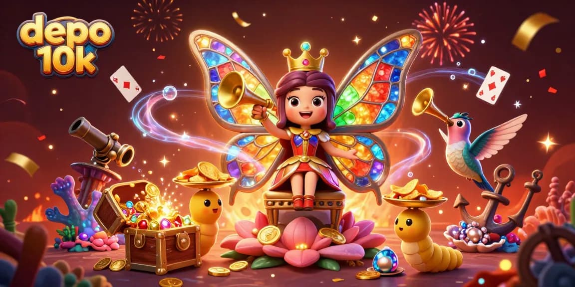 Experience thrilling gameplay with depo 10k casino slots, showcased in this vibrant 3D illustration.