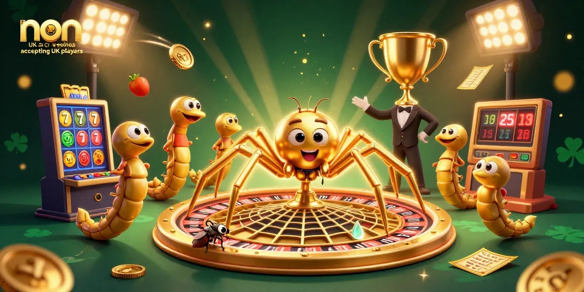 Experience the thrill of non UK casinos accepting UK players with vibrant casino elements and engaging characters.