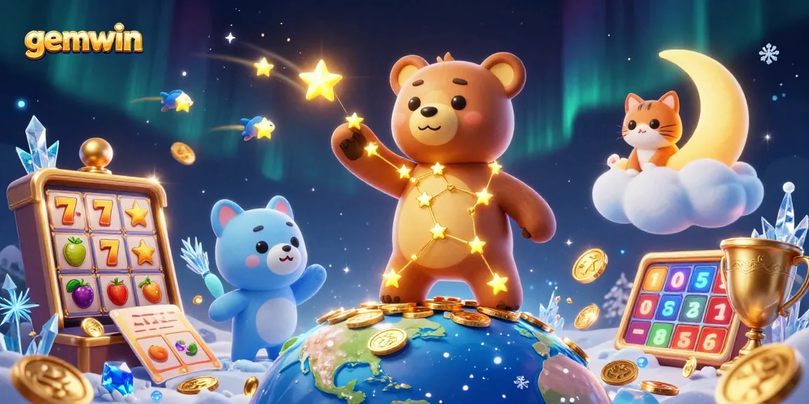 Experience gemwin's exciting gameplay with dynamic cartoon characters and vibrant casino elements.
