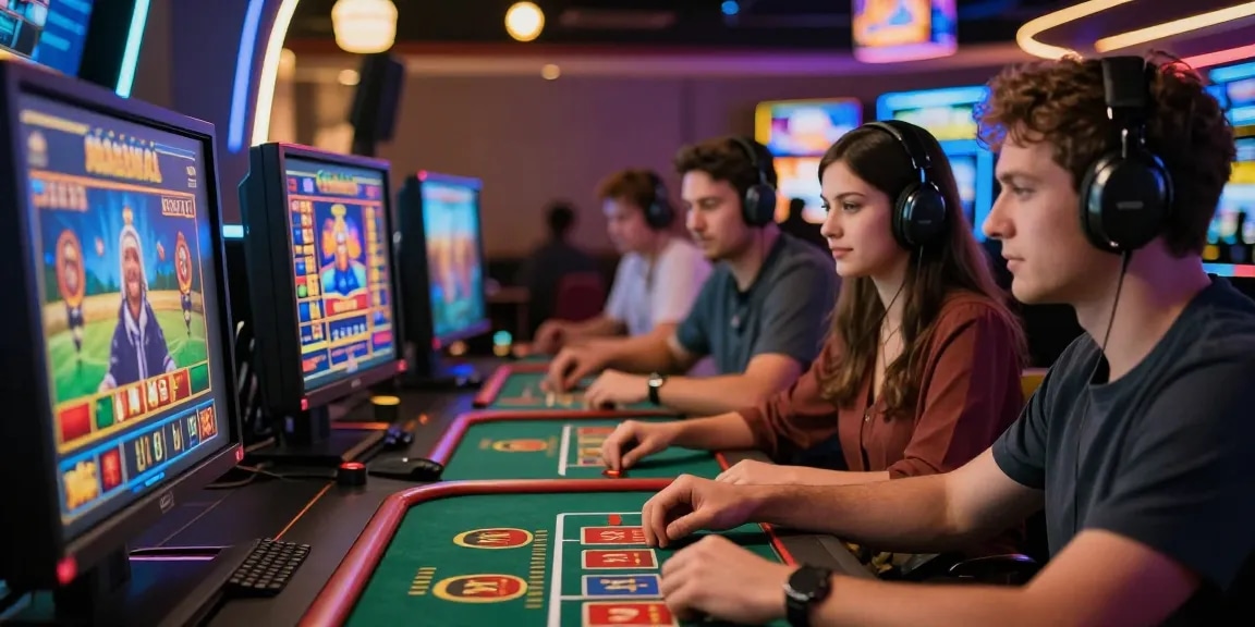 Players enjoying KO66 online casino games with vibrant graphics and engaging atmosphere.