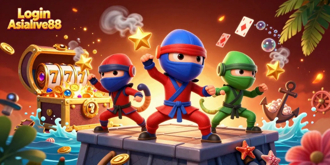 Engage with vibrant casino action in Login Asialive88 with ninja chameleons and slot elements.