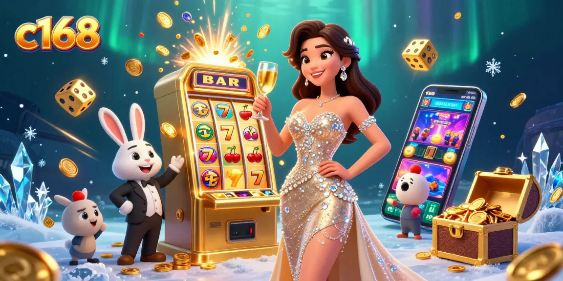 Experience the excitement of c168 with a stunning jackpot scene featuring vibrant casino elements.