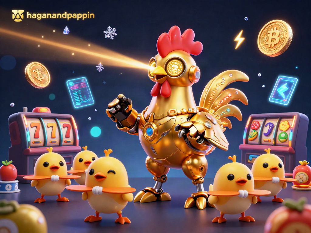 Experience the thrill of gaming with haganandpappin's vibrant casino illustration featuring futuristic elements.