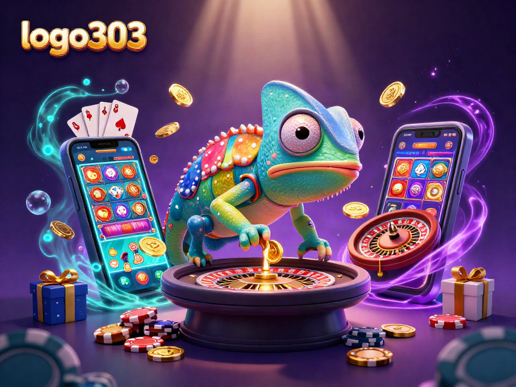 logo303 menarik perhatian pemain dengan chameleon kasino yang penuh warna dan elemen permainan yang meriah