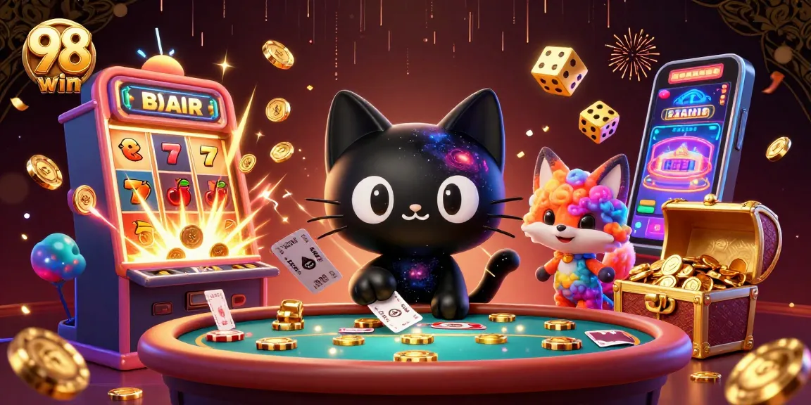 Engage with the vibrant energy of 98 win while enjoying a captivating cosmic casino scene.