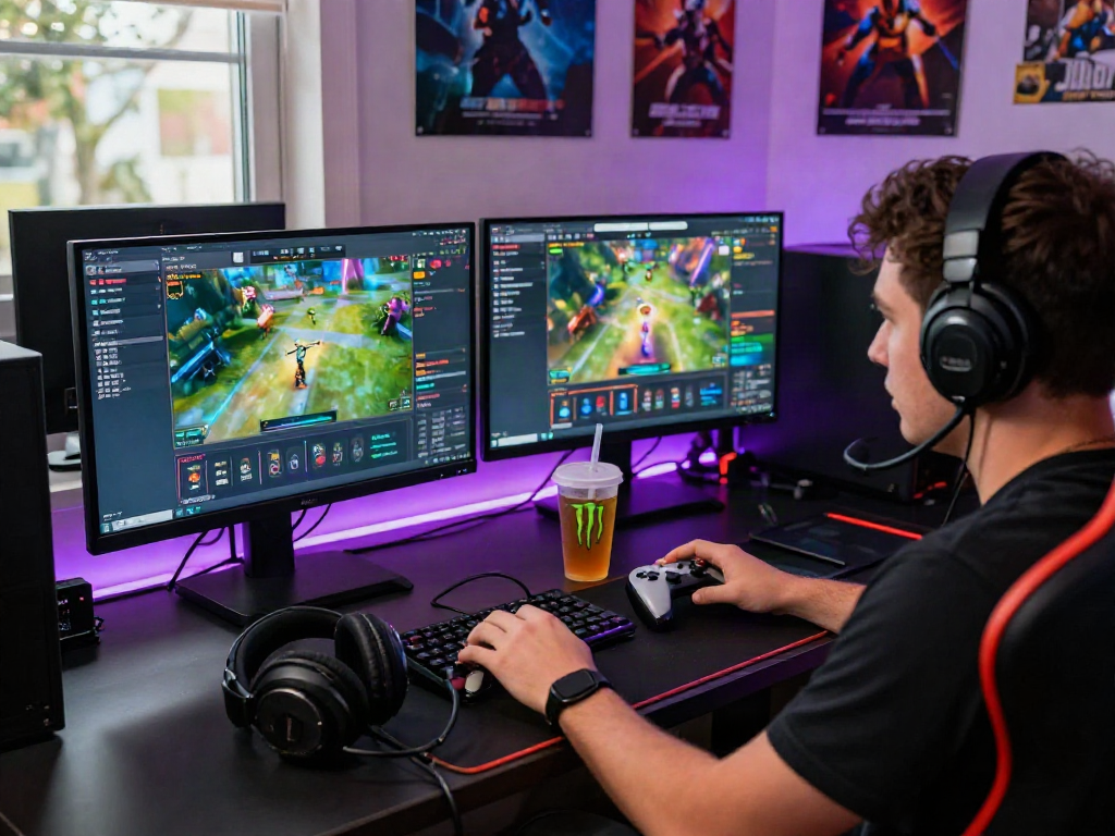 Engaging gaming setup showcasing akunjp gaming strategies and vibrant gameplay.