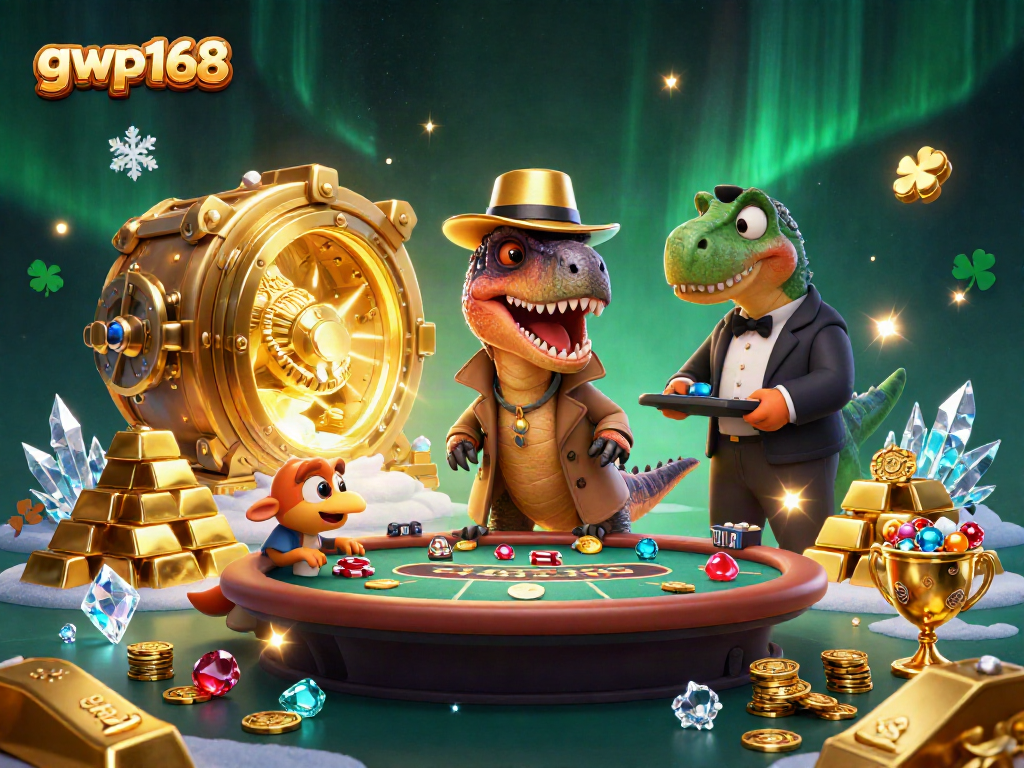 GWP168 menawarkan pengalaman bermain seru dengan velociraptor di meja blackjack dan karakter lainnya.