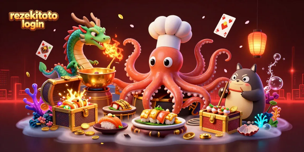 Engage in exciting gameplay with rezekitoto login, featuring vibrant 3D visuals of characters in an underwater casino scene.