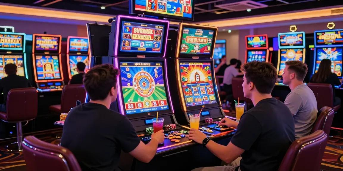 Pengalaman bermain slot gacor mudah menang di kasino dengan pemain bersemangat dan mesin slot berwarna-warni