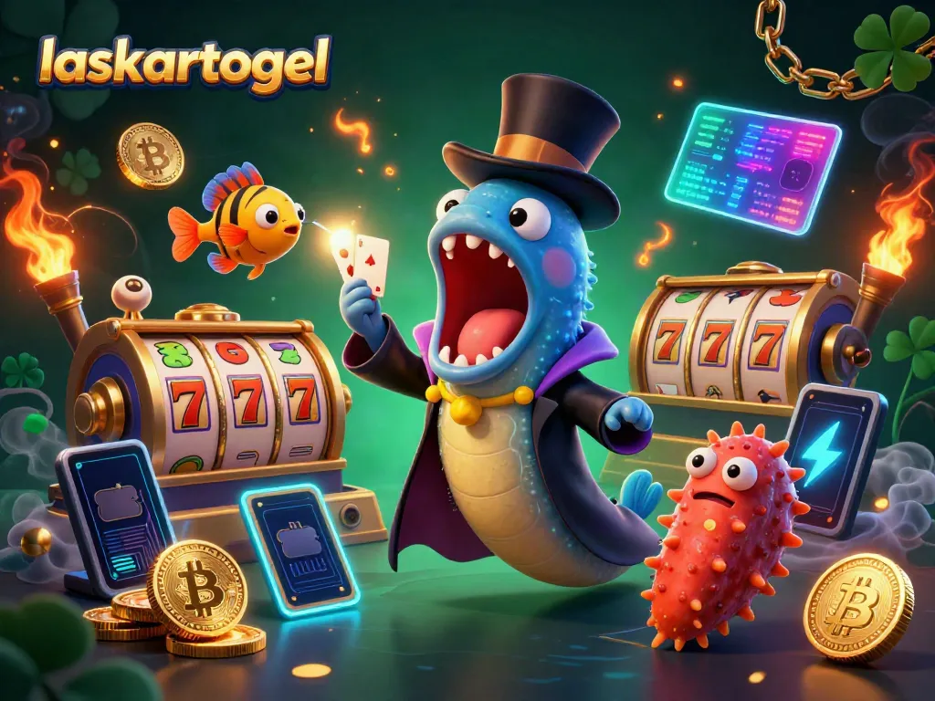 Engage with laskartogel's dazzling 3D casino scene featuring animated characters and vibrant game elements.
