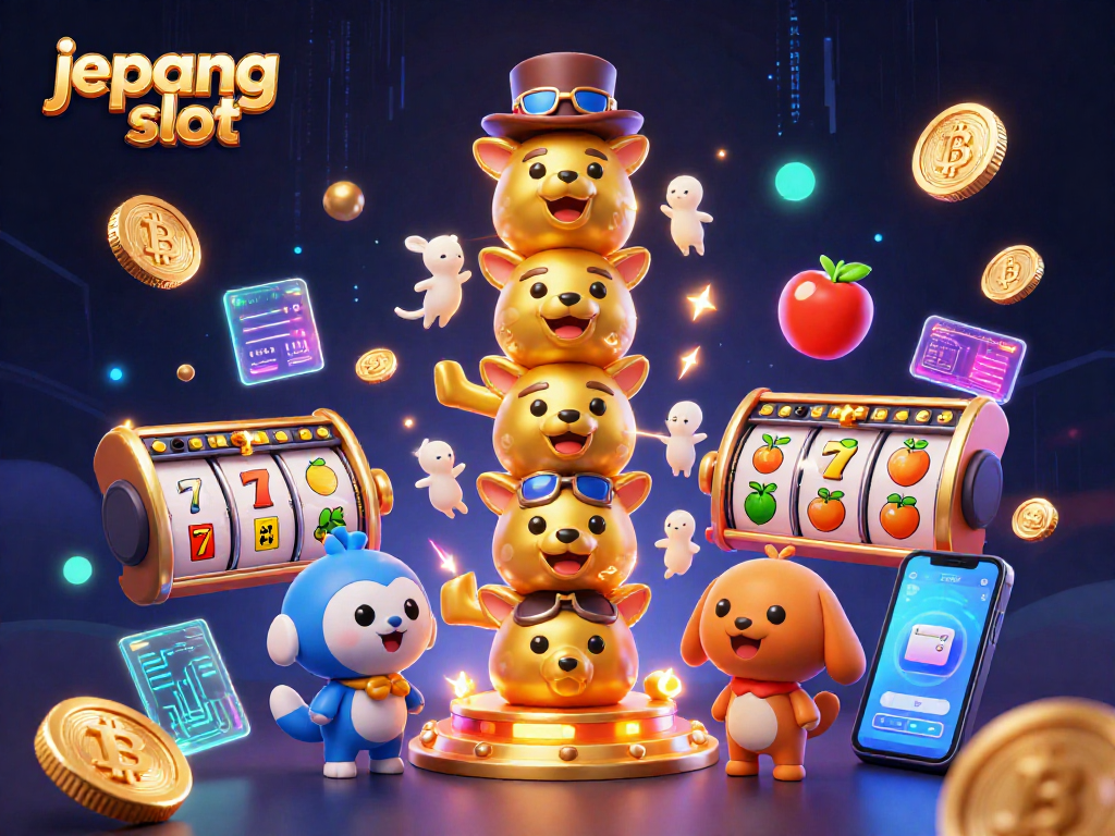Experience the thrill of jepang slot with vibrant game elements and 3D characters showcasing casino excitement.