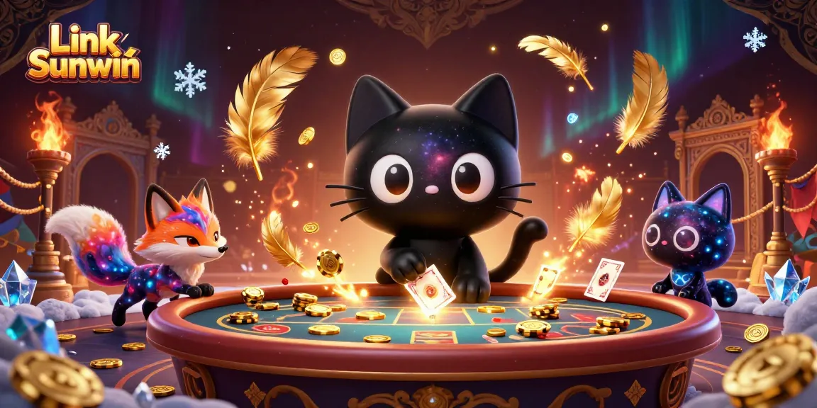 Experience Link Sunwin with a captivating 3D cosmic casino scene featuring dynamic characters and visual effects.