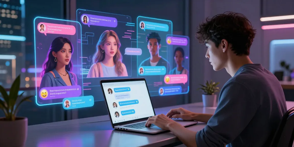 Engaging NSFW AI chat interaction featuring diverse virtual companions in a futuristic digital environment.