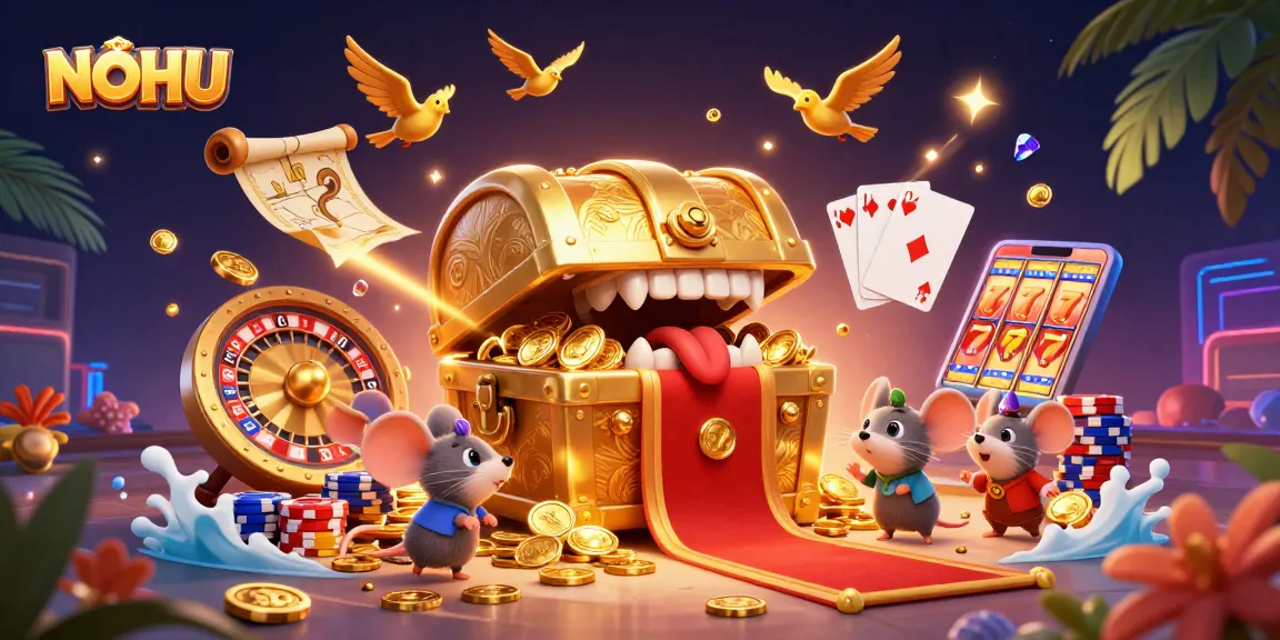 Experience the excitement of NOHU's casino adventures filled with golden treasures and dynamic gambling elements.