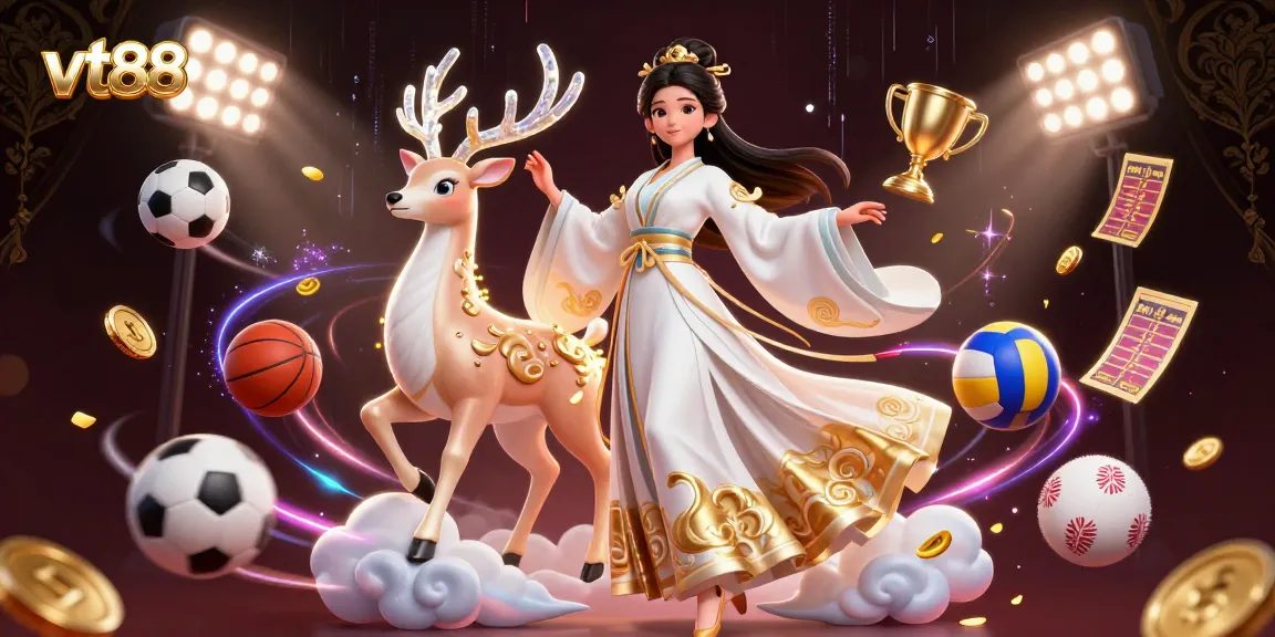 Bet on exciting games like poker and slots with vt88, featuring a stunning illustration of a casino scene.