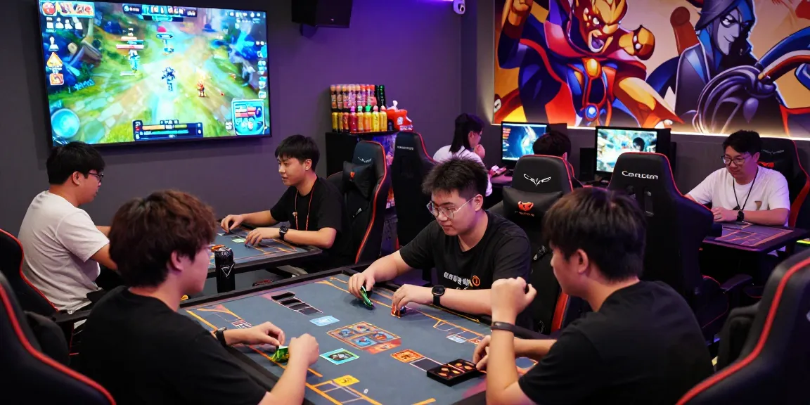 Players enjoying sunwin card games in a lively gaming lounge.