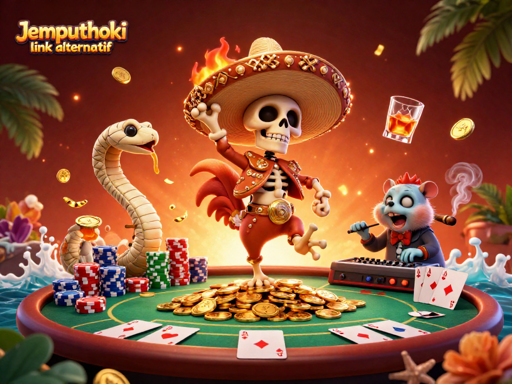 Play exciting games at Jemputhoki link alternatif featuring a lively mariachi rooster and treasures.