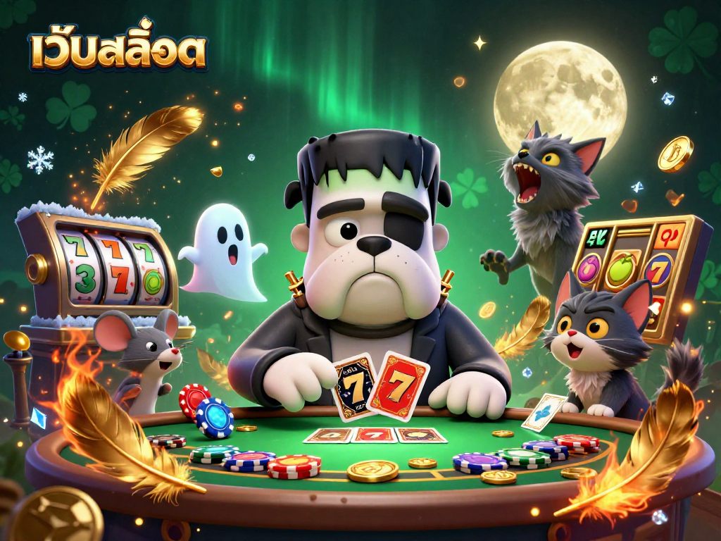 Engage with เว็บสล็อต experiencing thrilling slot games in a vibrant casino setting.