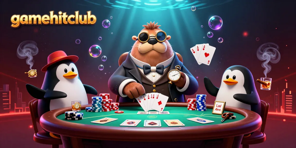 Experience thrilling poker action with gamehitclub's vibrant underwater scene featuring a walrus and whimsical characters.