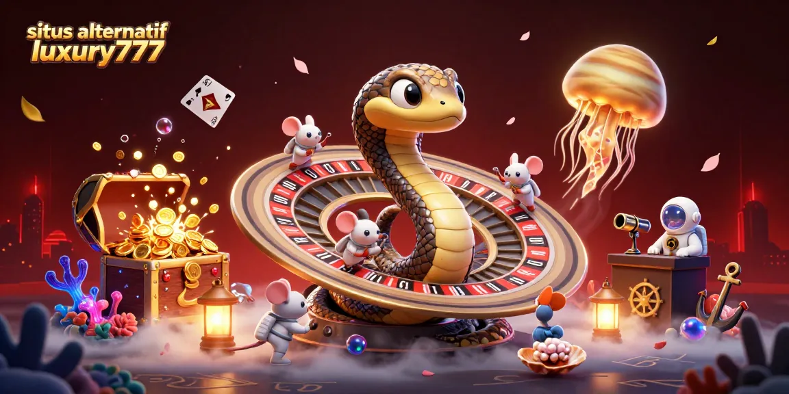 Situs alternatif luxury777 menawarkan taruhan dengan ilustrasi kasino 3D yang menarik dan penuh warna.