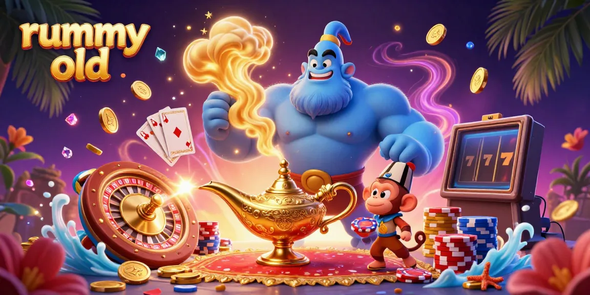 Experience the captivating rummy old game with dynamic elements and vibrant characters in a magical casino setting.