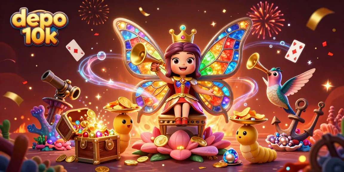 Experience thrilling gameplay with depo 10k casino slots, showcased in this vibrant 3D illustration.