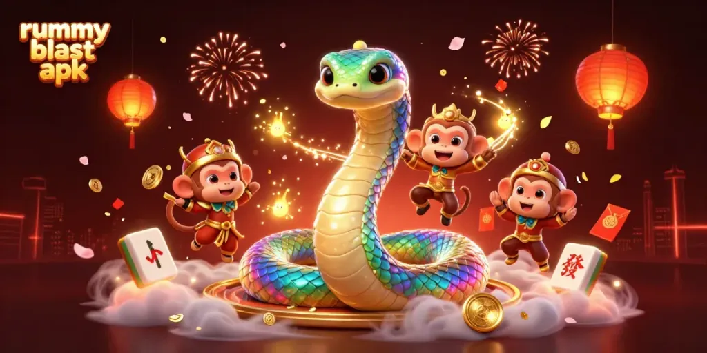 Join the excitement of Rummy Blast APK gameplay with vibrant characters and magical elements coming to life.