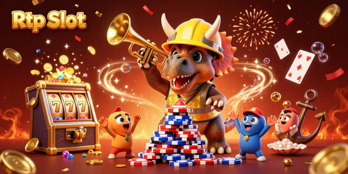 Engage in thrilling Rtp Slot adventures with vibrant casino elements in a 3D celebration.