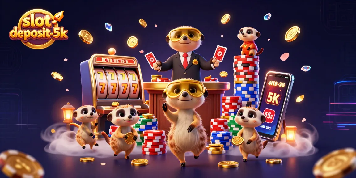 Experience the excitement of slot-deposit-5k with a lively meerkat casino scene bursting with wins and jackpots.