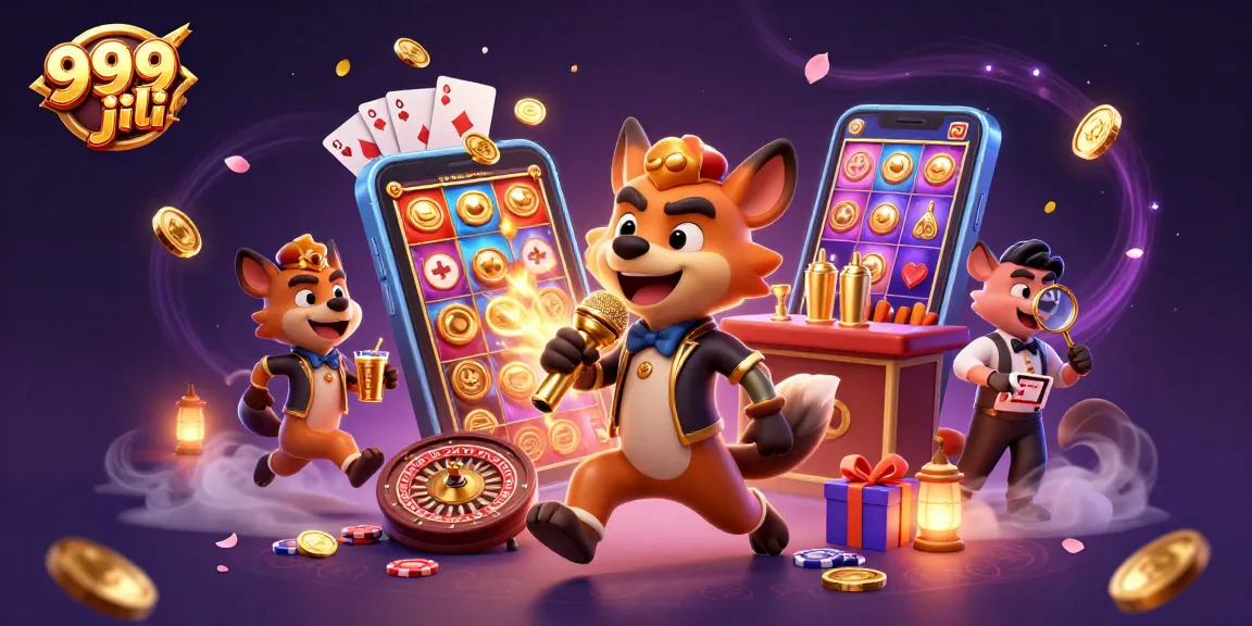 Experience 999 jili excitement with vibrant hyenas in a dynamic casino scene filled with games.