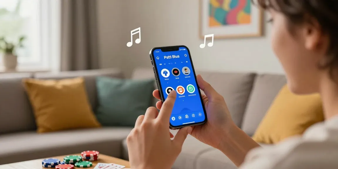 Download now the 3 Patti Blue app for thrilling online gaming experiences with colorful chips and cards.