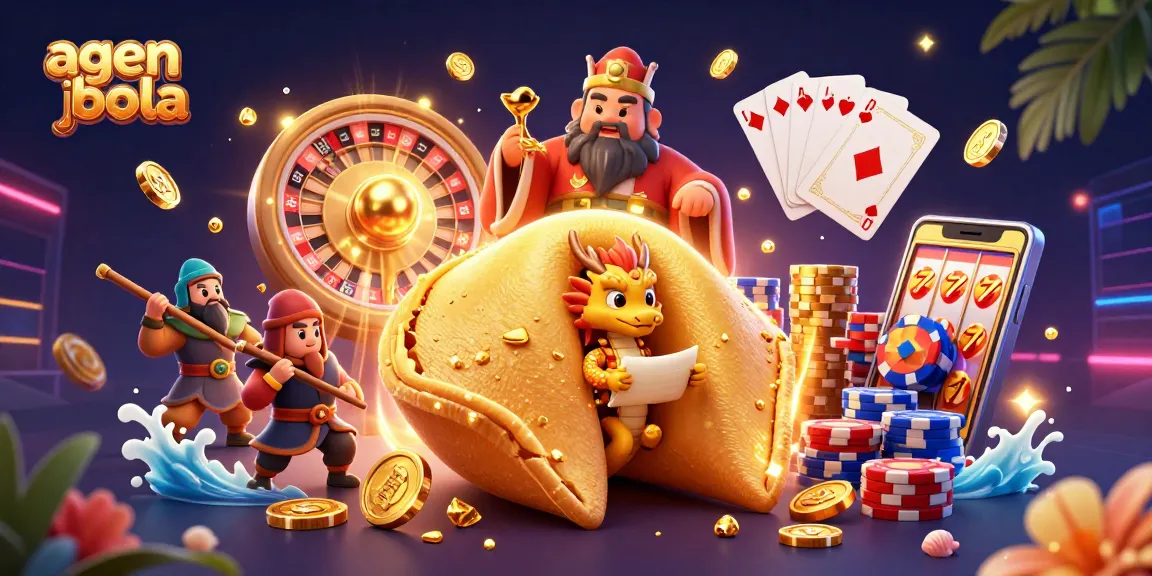 Engage with agen judi bola through vibrant casino elements and dynamic visuals in this 3D illustration.